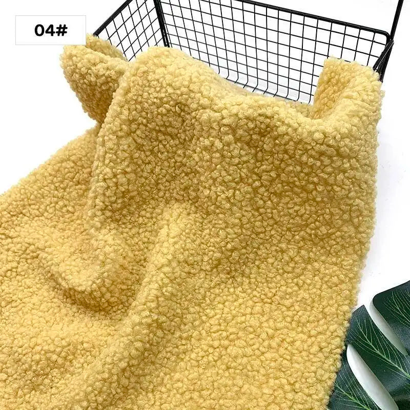 New Teddy Velvet Curled Plush 45x50cm Home Lamb Plush Fabric Soft Artificial Fur Polyester Fiber Mink Fabric DIY Plush Doll Pi-Mart