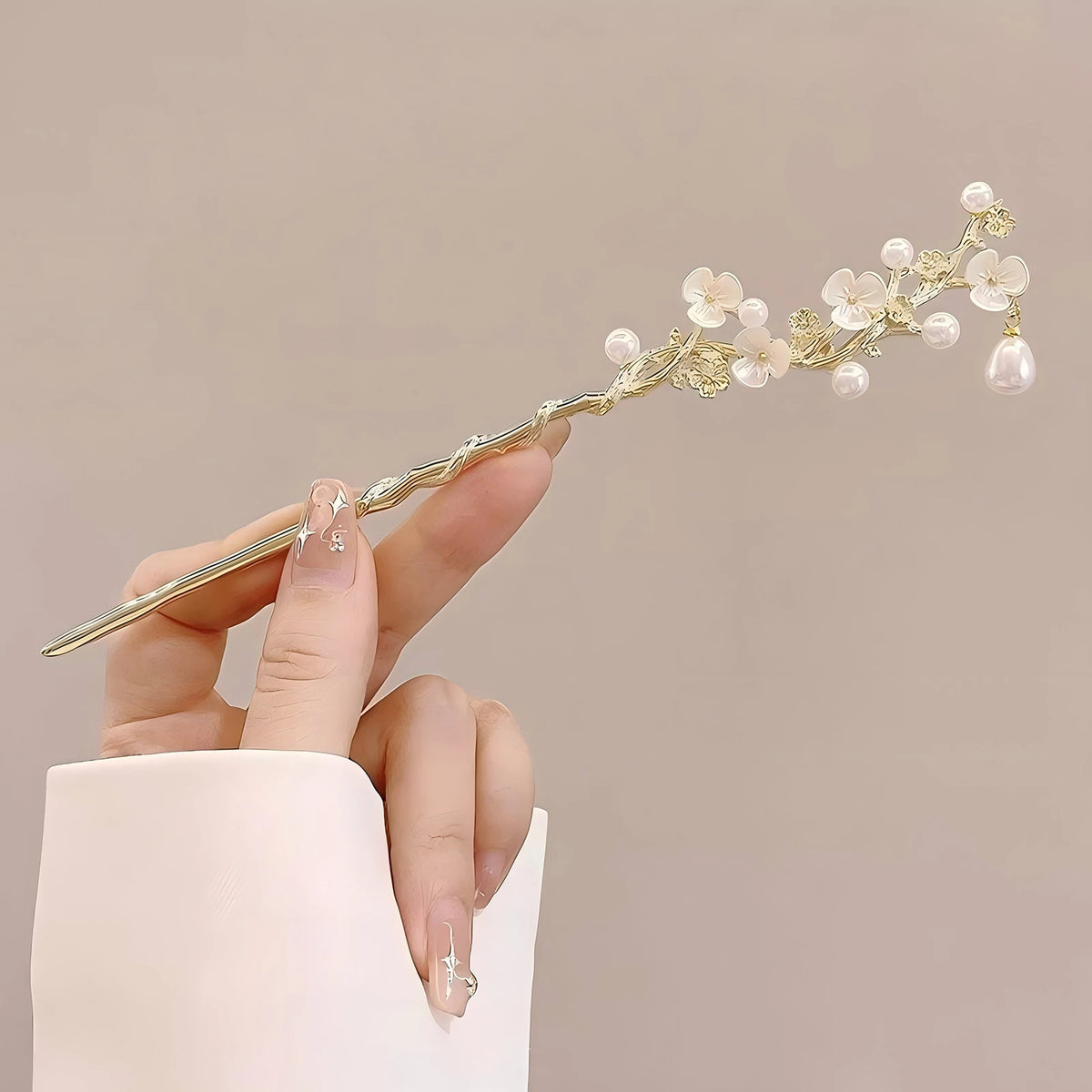 Elegant Chinese Style Hair Clip Tassel Hair Stick Traditional Floral Design Hairstyle Accessory Women Jewelry Hairpin Hairneedle Pi-Mart