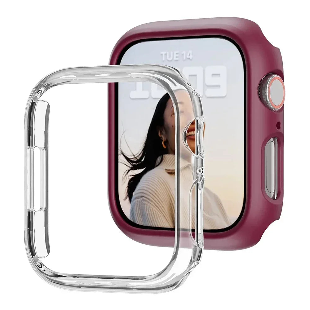 Cover for Apple Watch Case 45mm 41mm 44mm 40mm 42mm 38mm 46 49 mm Accessories PC Protector bumper iWatch Series 8 7 SE 6 5 4 3 9 LadyShow.Store