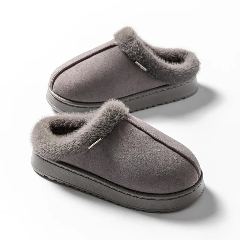 Fashion Women Fluffy Slippers for Autumn and Winter Indoor EVA Thick Sole Anti-Slip and Warm Unisex Slippers for Winter LadyShow.Store