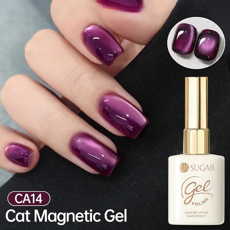 UR SUGAR 15ml Cat Magnetic Gel Nail Polish 30 Colors Semi Permanent Magnetic Gel UV/LED Soak Off Painting Vanrish Design Tri Light Beauty