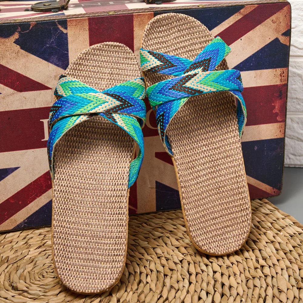 Indoor Slippers Women Home Shoes Lightweight Linen Couple Slippers Lightweight Home Slippers LadyShow.Store