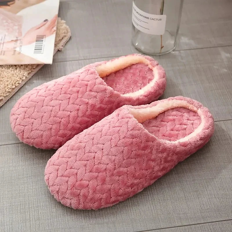 Unisex Fluffy Home Slippers Soft Lightweight Anti Slip Comfortable Indoor Slides for Autumn Winter LadyShow.Store