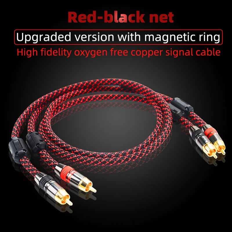 Hi-Fi Fine RCA Cable High Quality 4N OFC HIFI 2RCA-2RCA Male to Male Audio Cable Main Core Independent Shielding One Pair Pi-Mart