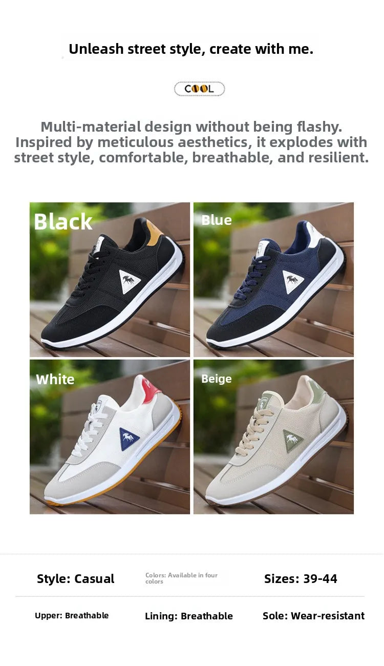 New 2026 Men's Casual Comfortable Breathable Sports Shoes Lightweight Anti-slip Wear-resistant Canvas Low-top round Toe Slip-On Pi-Mart