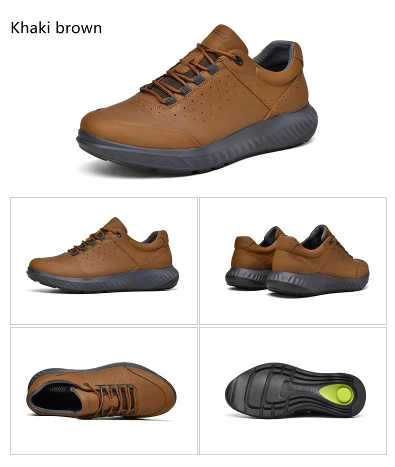 Men Shoes Autumn Winter Sports Casual Genuine Leather Soft Soled Outdoor Hiking Shoes Lightweight Breathable Non Slip Shoes Men Pi-Mart
