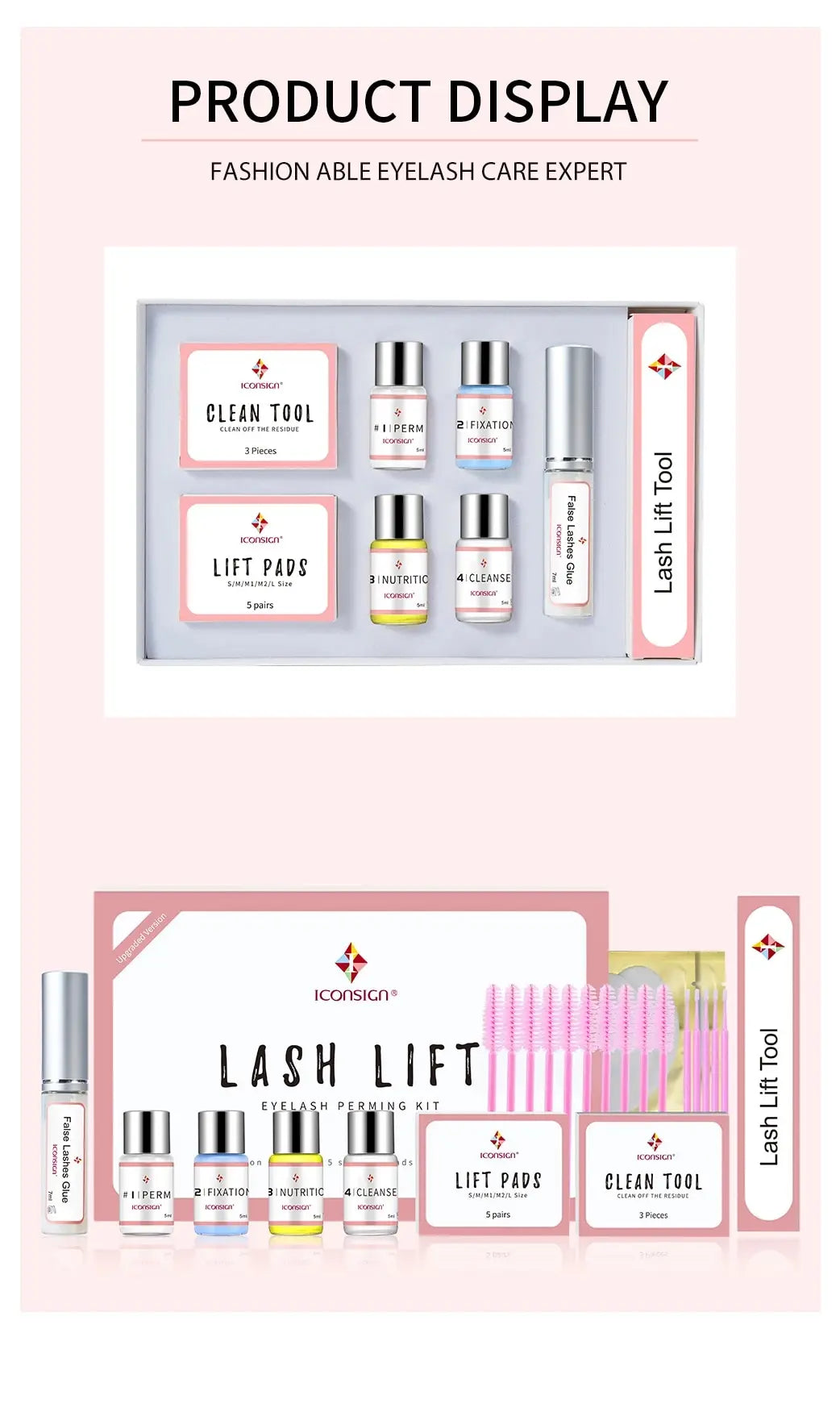 ICONSIGN Upgrade Version Lash Lift Kit Lifting Eyelashes Lasting 6-8 Weeks Calia Perm Eyelash Enhancer Makeup Tools Pi-Mart