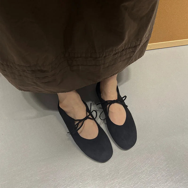 Fashion Butterfly-Knot  Women Flats With Shoes Casual Female Soft Footwear Round Toe Ladies Flats Slip On Shoes Pi-Mart