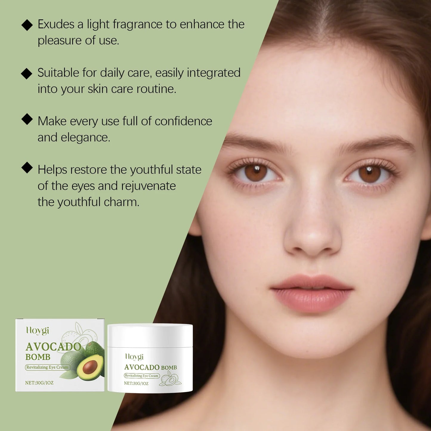 Avocado Eye Cream Fades Fine Lines & Wrinkles Firming Smoothing Eye Area Anti Puffiness Dark Circle Corrector for Youthful Eyes Pi-Mart