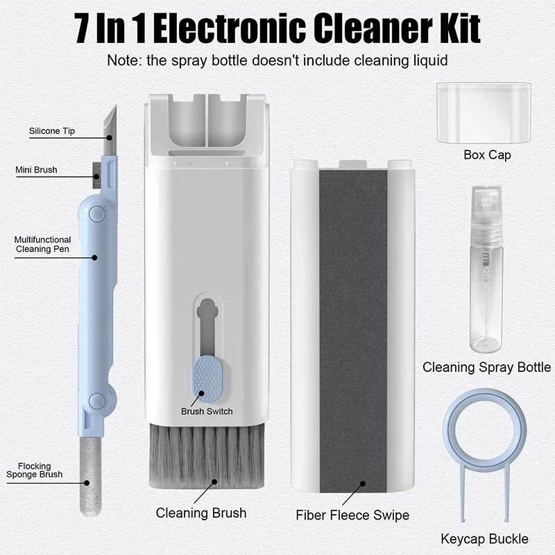 7 in 1 Computer Keyboard Cleaner Brush Kit Earphone Cleaning Pen For Headset Keyboard Cleaning Tools Cleaner Keycap Puller Kit Pi-Mart