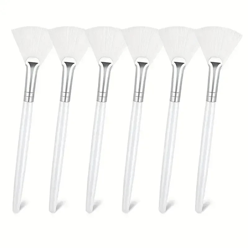 3/6/12 Pieces Facial Fan Mask Brushes Soft Mask Brush Applicator Esthetician Facial Mask Brushes For Women Girls Cosmetic Tools Tri Light Beauty
