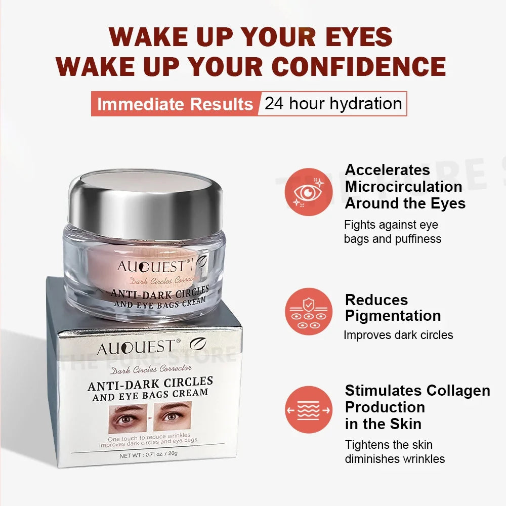 AUQUEST Eye Bags Dark Circles Eye Cream Under Eye Skin Care Caffeine Brightening Peptide Firming Eye Care Beauty Cream Products Tri Light Beauty
