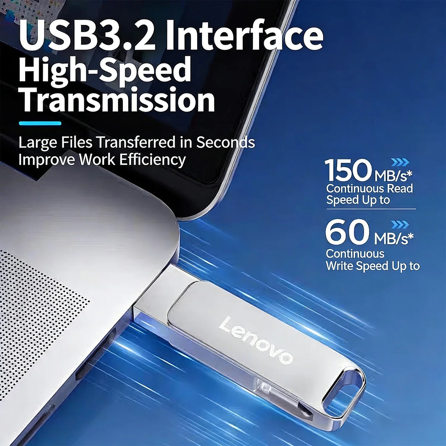 Lenovo OTG Pen Drive 256GB High Speed USB 3.2 Flash Drives Metal Type-C Pendrive 512GB Waterproof Stick For Phone Computer LadyShow.Store