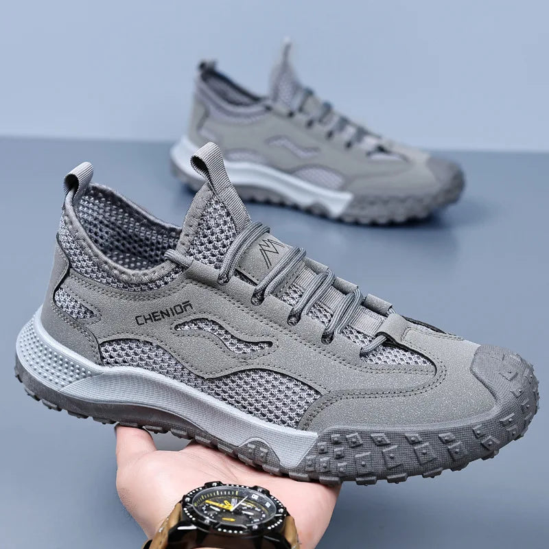 Oulylan Men's Summer Breathable Hollow Mesh Wading Shoes 2026 Outdoor Hiking Climbing Non-Slip Sport Sneakers Size 39-44 Pi-Mart