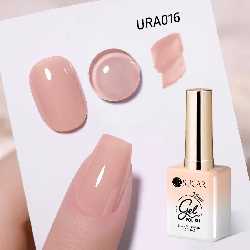 UR SUGAR 15ml Jelly Milky White Translucent Color Gel Polish Semi Permanent UV Gel Nail Art Soak Off Gel Varnish Latest Fashion Tri Light Beauty