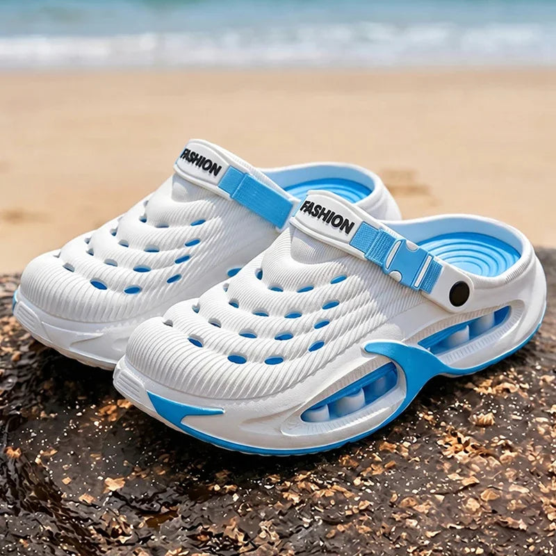 Fashion Hollow Out Thick Bottom Sports Sandals Men Eva Soft Sole Summer Clogs Sandals Men Non Slip Outdoor Driving Beach Sandles Pi-Mart