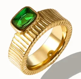Stainless Steel Ring for Women Inlaid Zircon Rings Waterproof Romantic Fashion Jewelry Pi-Mart