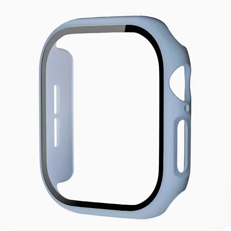 Tempered Glass+Case For Apple Watch 38-40mm 41mm 42mm 44mm 45mm 46mm Screen Protector Protective Cover iWatch 11 10 8 7 9 6 SE 5 LadyShow.Store