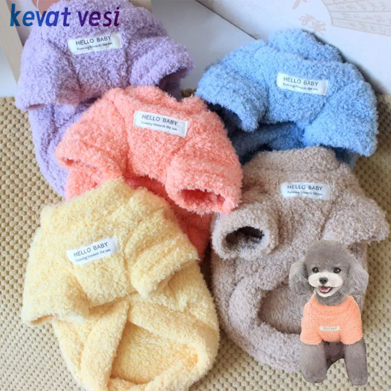 Winter Dog Sweater Warm Plush Dog Clothes for Small Medium Dogs Cats Soft Puppy Coat Jacket Chihuahua Teddy Costums Dog Supplies Pi-Mart