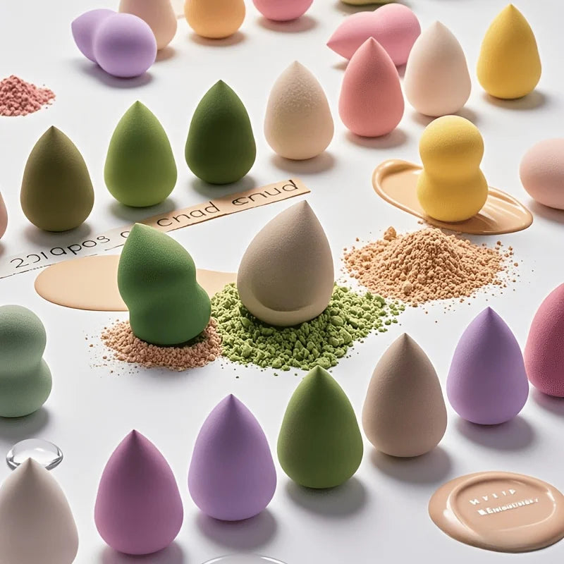 7/18Pcs Hydrophilic Egg Sponge Set - Latex-Free Blenders for Foundation/Powder & Contour/Highlight | Wet&Dry Daily/Party Kit LadyShow.Store
