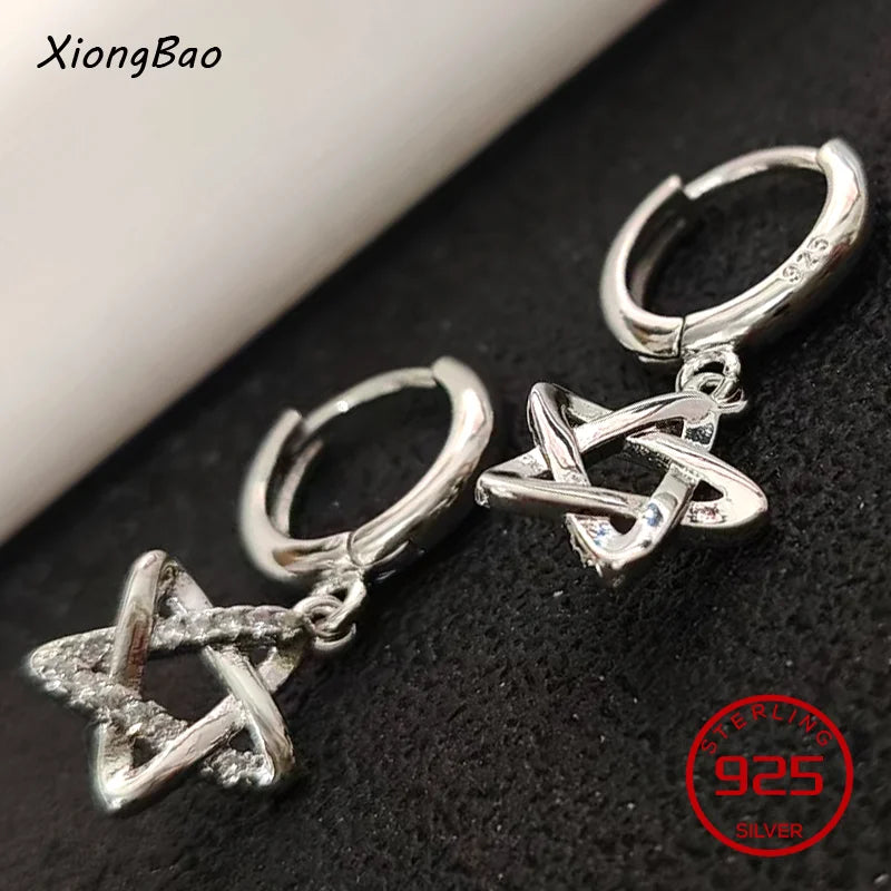 925 Sterling Silver Earrings New Women Elegant Temperament Sterling Anniversary Gift Fashion Jewelry Accessories Geometric Ears Pi-Mart