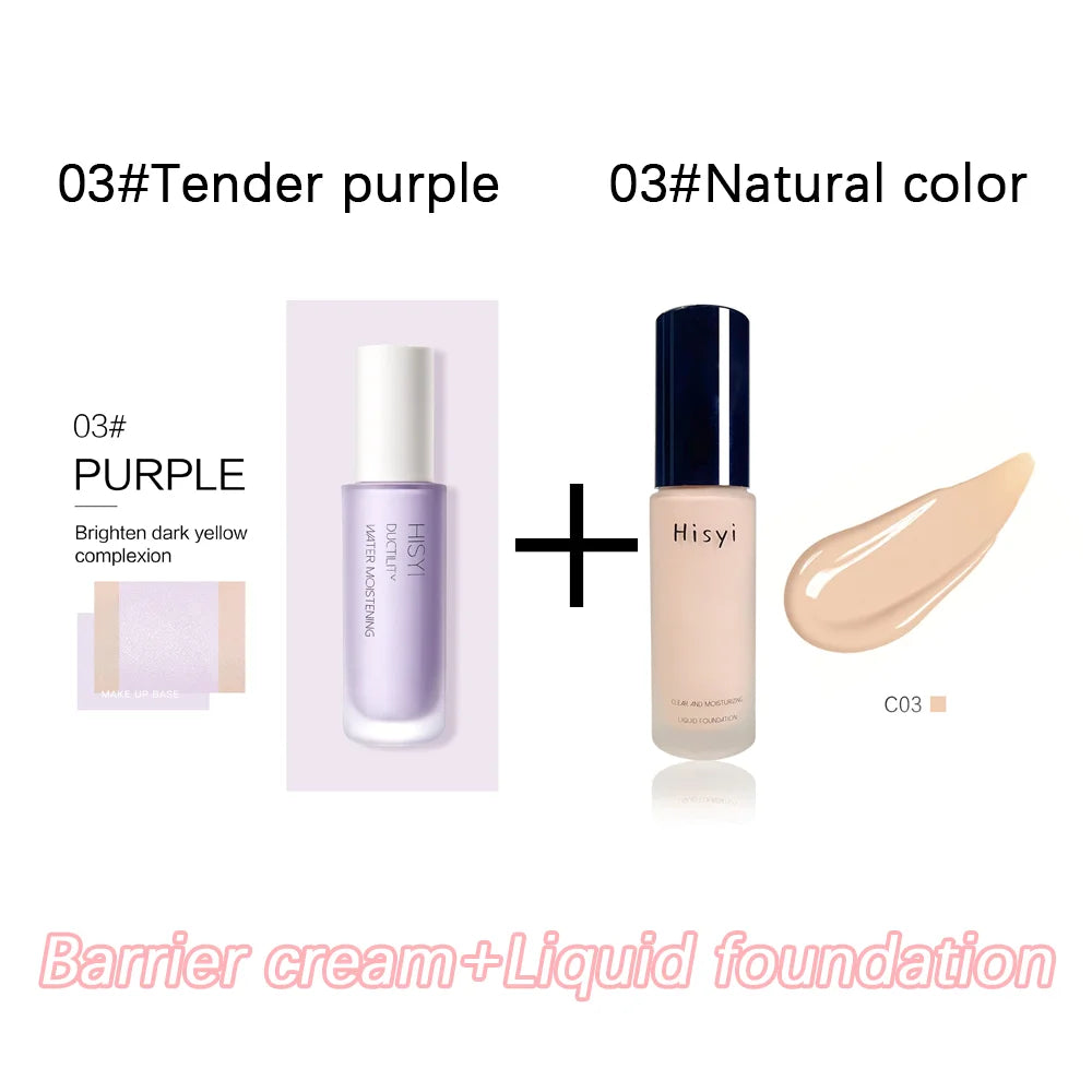Liquid foundation naturally covers flaws without sticking powder, plain face cream, transparent foundation, conceals blemishes LadyShow.Store