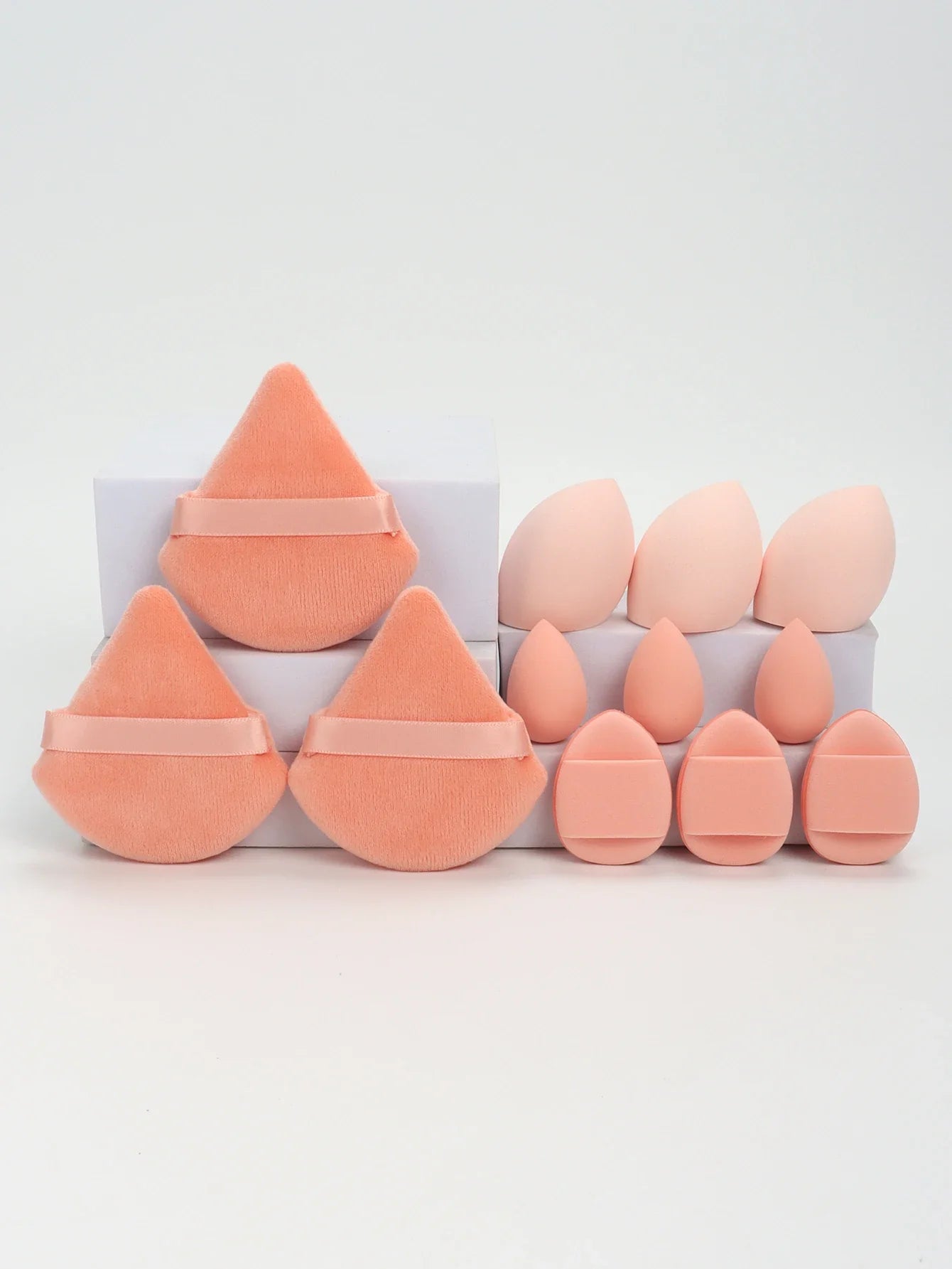 12-Piece All-Purpose Makeup Sponge Set, Made of 3 Loose Powder Puffs, 3 Mini Air Cushion Puffs, 3 Beauty Eggs and 3 Mini Beauty LadyShow.Store