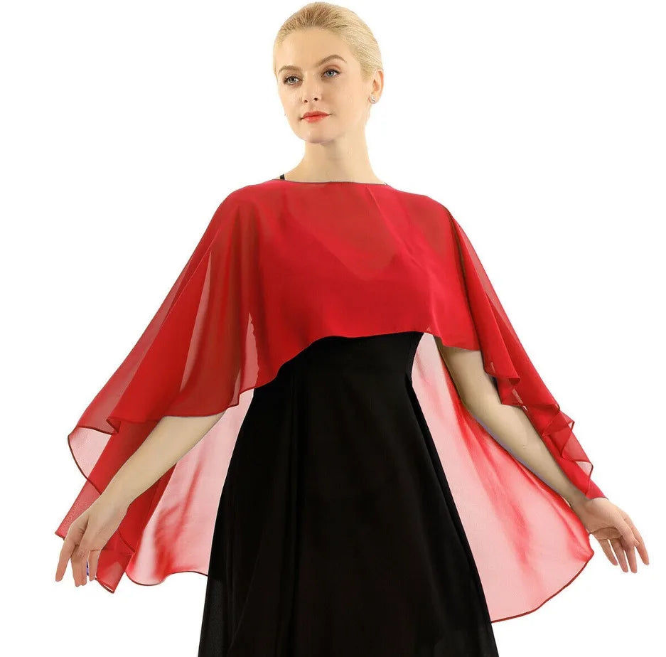 Elegant Chiffon Wedding Wrap for Women Evening Capes Bridal Jacket Accessories LadyShow.Store