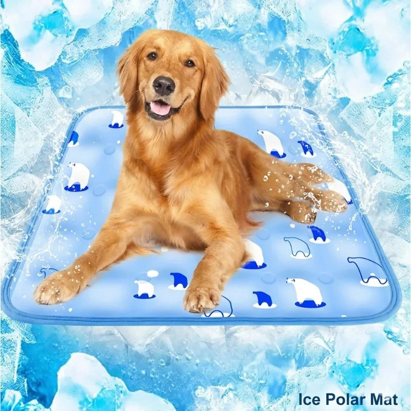 Large Pet Cooling Mat for Summer Heat Relief Reusable Breathable Gel Freeze Panel for Dogs Cats Indoor Outdoor Crate Bed Pi-Mart