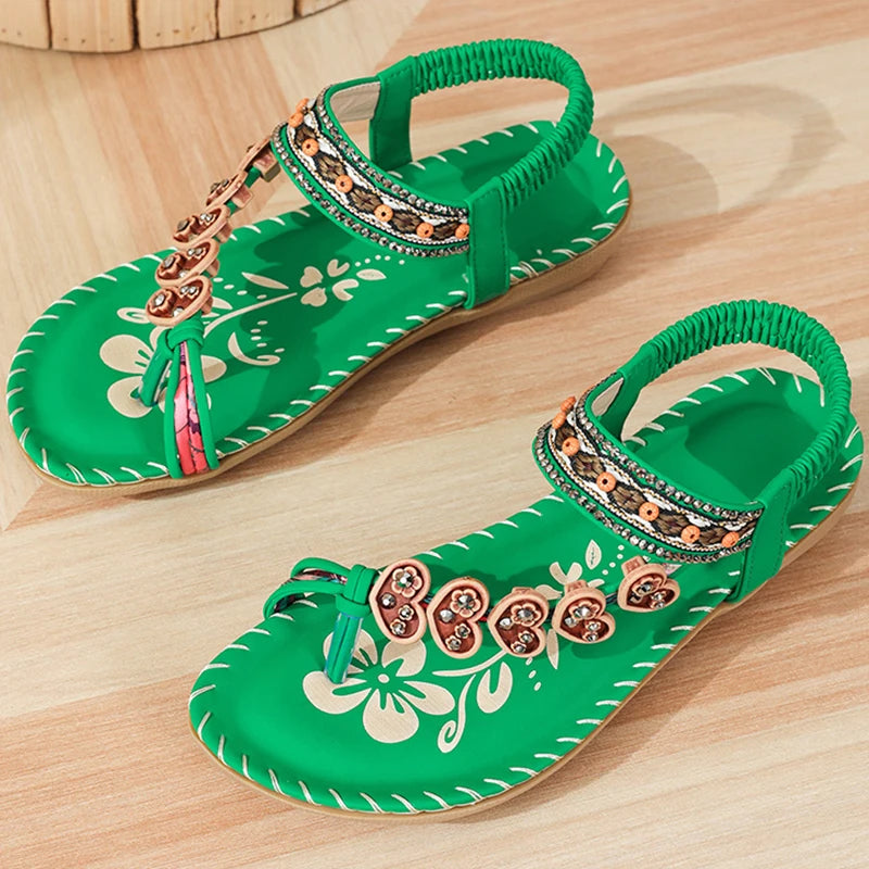 Women's Sandals Bohemia Style Sandals Summer 2026 Shoes For Woman Flip Flops Beach Summer Shoes Women Low Heels Footwear Pi-Mart