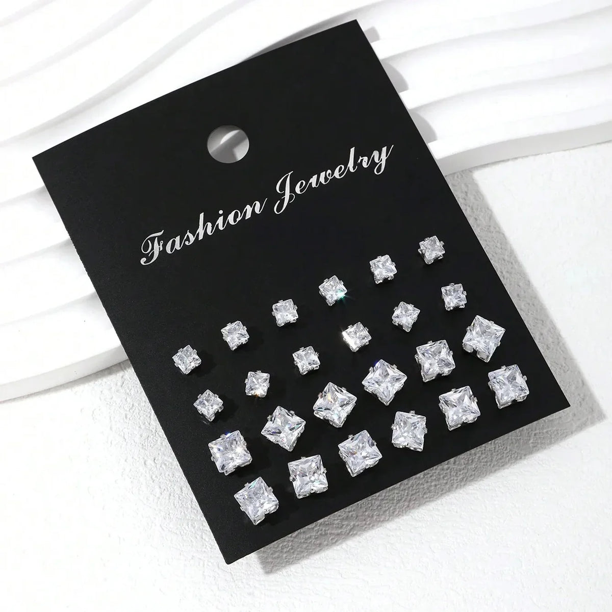 12 Pairs Of Luxurious, Simple, Shiny, And Caring Zirconia Decorative Earrings Are Suitable For Gifts To Parties,And Couples Pi-Mart
