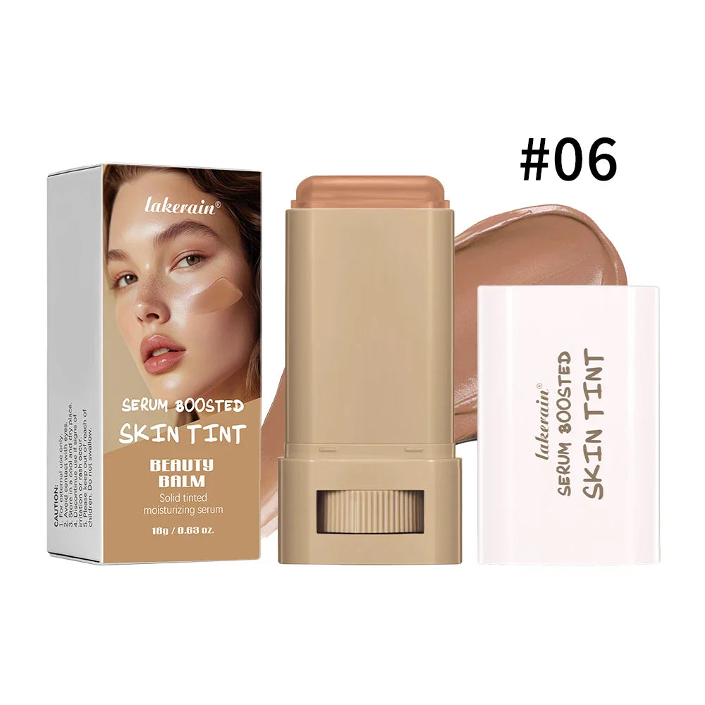 Skin Tint Foundation Stick Eraser Concealer Foundation Stick Serum Boosted Smooth Plumper Hight Coverage Travel Bronze Foundatio LadyShow.Store