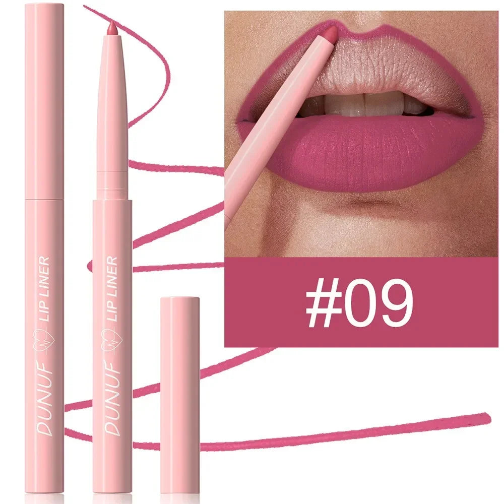 Lip Liner Pencil Long-Lasting Matte Creamy Plumping Lip Stain Waterproof Natural Nude Brown Slim Lip Liner Makeup Pi-Mart