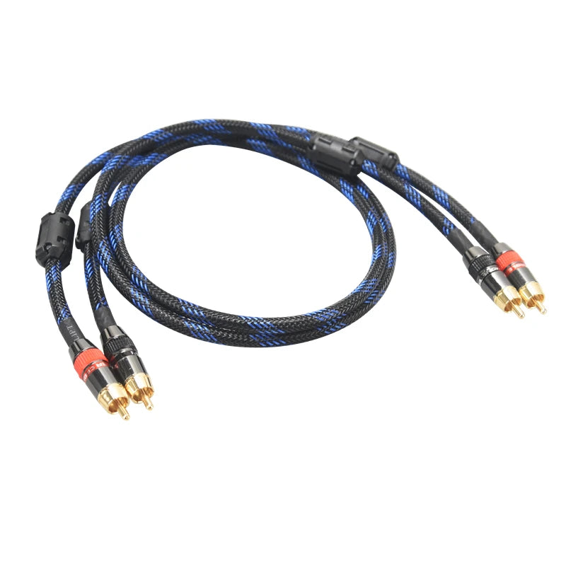 Hi-Fi Fine RCA Cable High Quality 4N OFC HIFI 2RCA-2RCA Male to Male Audio Cable Main Core Independent Shielding One Pair Pi-Mart