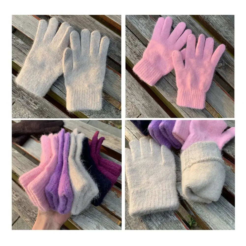 Fashion Elastic Outdoor Warm Thick Winter Gloves Mittens Full Finger Gloves Pi-Mart