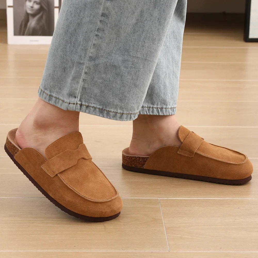 Litfun New Women Clogs For Women Fashion Cork Suede Mules Slipper Classic Cork Antislip For Outdoor Slippers With Arch Support LadyShow.Store
