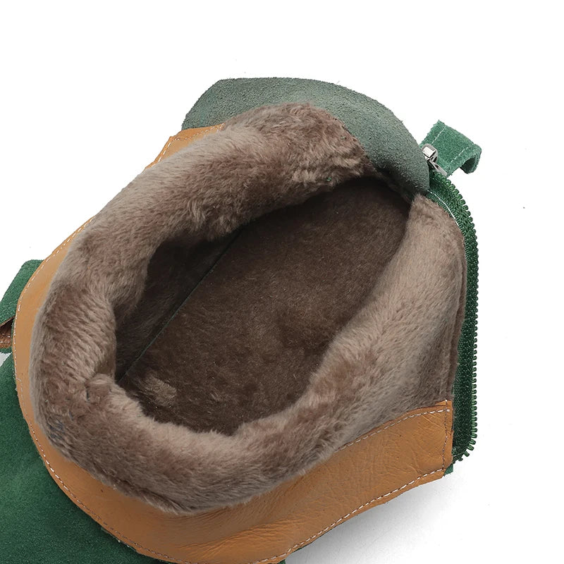 New 2025 Trend Autumn Winter Cow Suede Women Western Boots Black Brown Khaki Purple Green Burgundy Pointed Toe Lady Ankle Boots Pi-Mart
