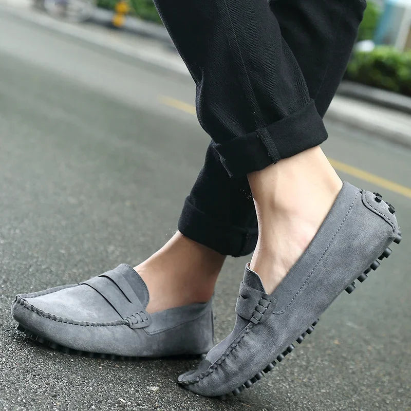 Men Casual Shoes Fashion Men Shoes Handmade Suede Genuine Leather Mens Loafers Moccasins Slip On Men's Flats Male Driving Shoes Pi-Mart