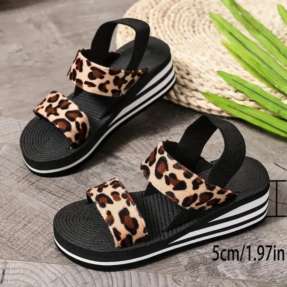 Women Slingback Wedge Sandals Outdoor Summer Lightweight Slides Solid Color Thick Bottom Ladies Slipper Female Roman Sandals LadyShow.Store