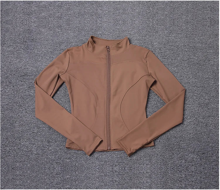 Women Sport Jacket Long Sleeve Shirt Workout Coat Gym Training Clothing Yoga Sportswear Pi-Mart