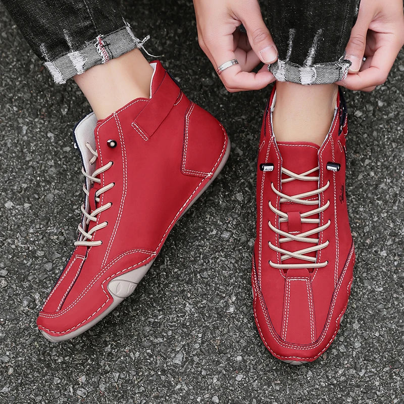 Leather Casual Shoes Sneakers for Men Fashion Outdoor Walking Loafers Shoes Comfortable Footwear Luxury Man Boots 2024 New In Pi-Mart