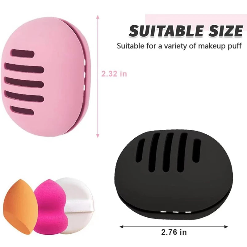 1PC Makeup Sponge Holder Eco-Friendly Silicone Multi-hole Beauty Sponge Storage Case Travel Protable Cosmetic Puff Holder Box Pi-Mart