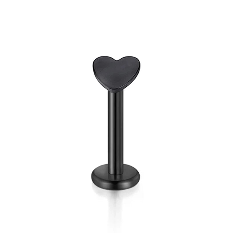 WKOUD 16G Stainless Steel Lip Labret Piercing Crystal Ball Monroe Lip Stud Helix Tragus Conch Piercing Cartilage Earrings Black Pi-Mart