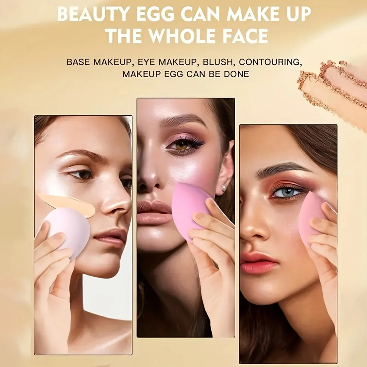 1pc Super Soft Makeup Sponge, Wet and Dry Use, Non-Latex Sponge Powder Puff, Suitable for Liquid Foundation, Cream, Powder Pi-Mart