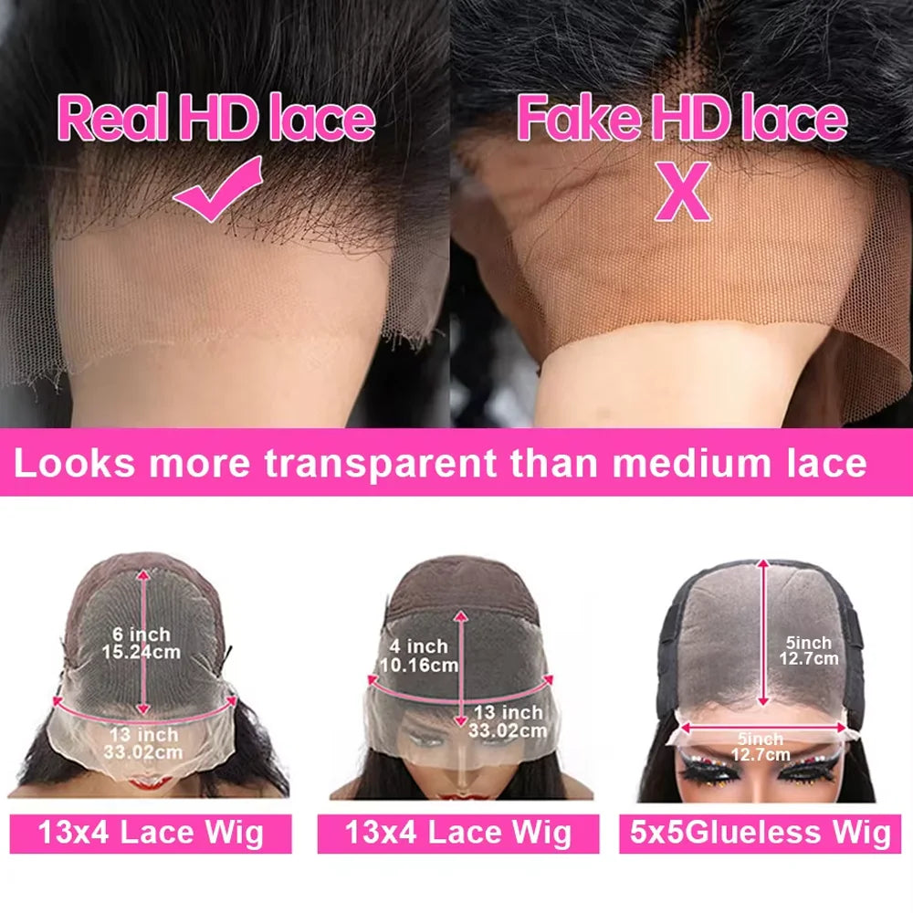 Raw Peruvian Body Wave 250% Density 40 42 inch 13x6 HD Lace Front Human Hair Wigs 13x4 Frontal Wigs Women Glueless Closure Wigs LadyShow.Store