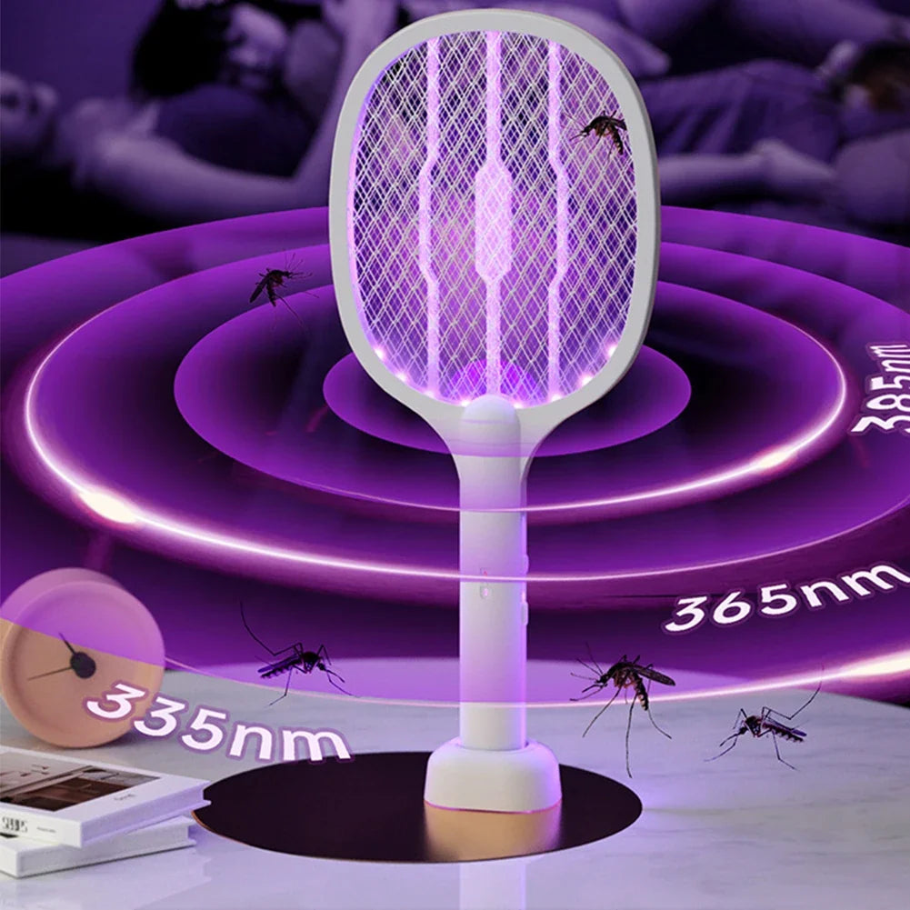 2 in 1 Multi functional Bug Zapper Racket USB Rechargeable Mosquito Killer Safe Electric Mosquito Swatter Pest Control Supplies LadyShow.Store