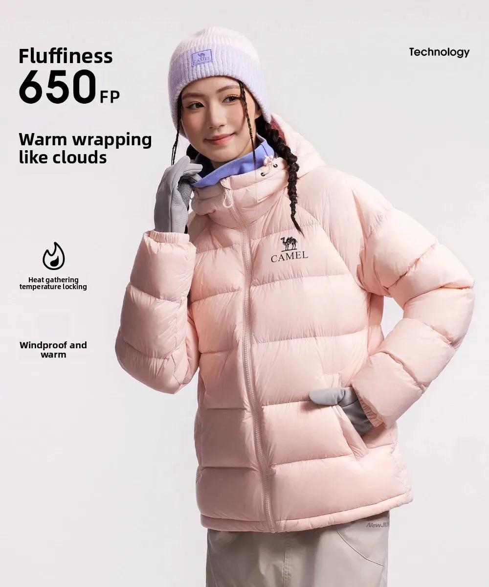 GOLDEN CAMEL Outdoor Down Jackets Unisex Women's Winter Coats High-loft Windproof Warm Duck Down Padding Puffer Jacket Camping LadyShow.Store