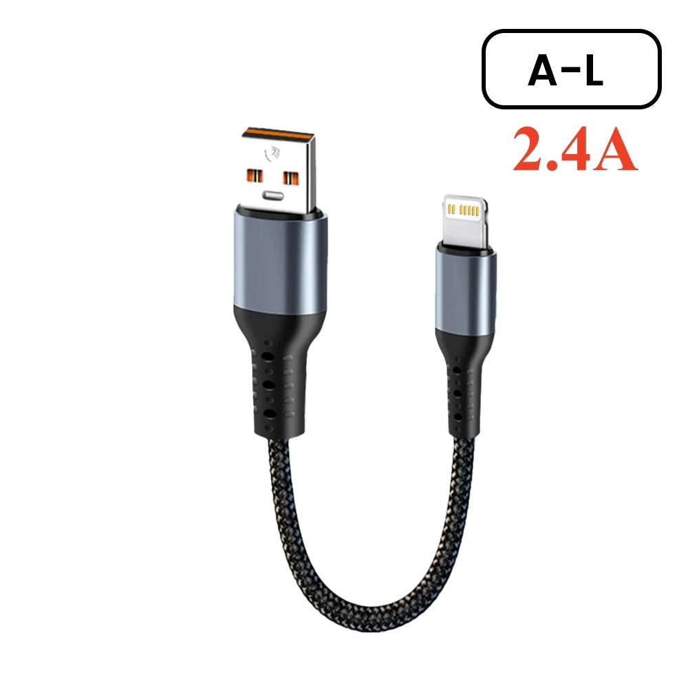 Crouch 90 Degree Short Cable USB Type C To Type C 6A 66W Fast Charge 25CM 50CM Power Bank USB C Cable For iphone Huawei Xiaomi Pi-Mart