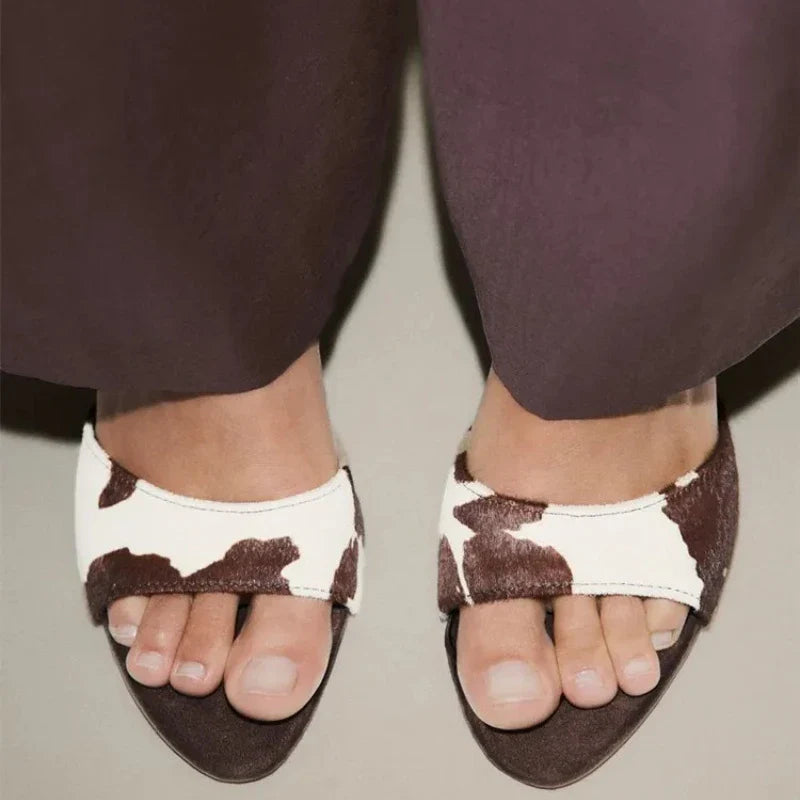 Summer Vintage Fashion Thin Low Heels Mules Slippers Women Design Female Sandals Slide Ladies Shoes Zapatos De Mujer LadyShow.Store