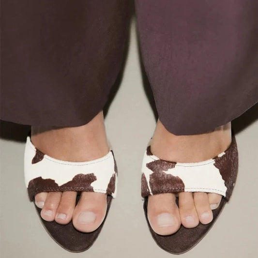 Summer Vintage Fashion Thin Low Heels Mules Slippers Women Design Female Sandals Slide Ladies Shoes Zapatos De Mujer LadyShow.Store